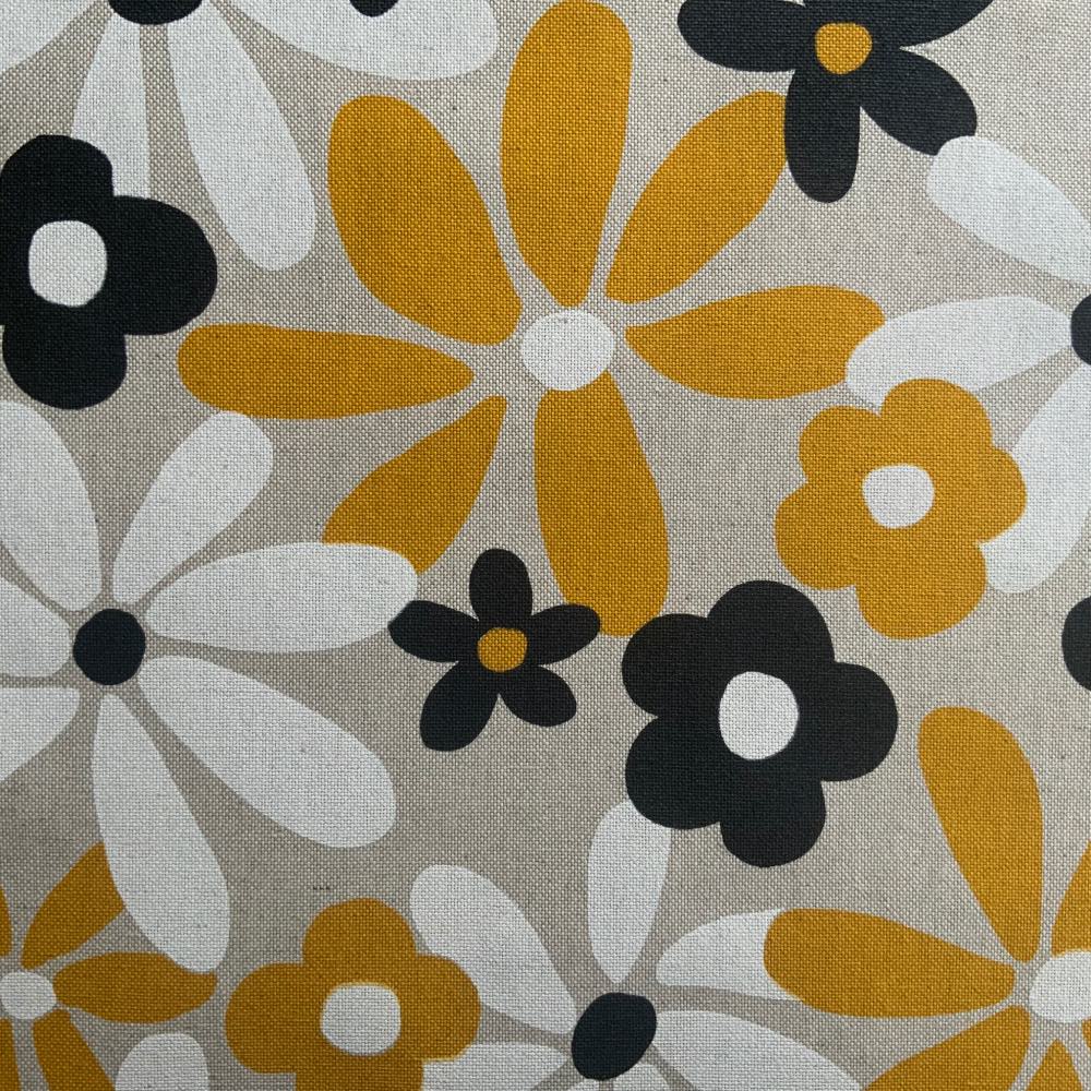 Hippy Flowers French Oilcloth in Yellow